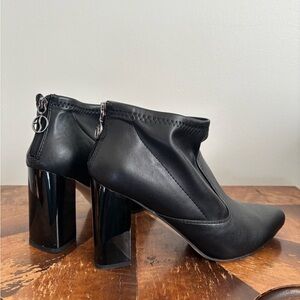 Franco Sarto black Synthetic Patton Leather Stretch Ankle Boots